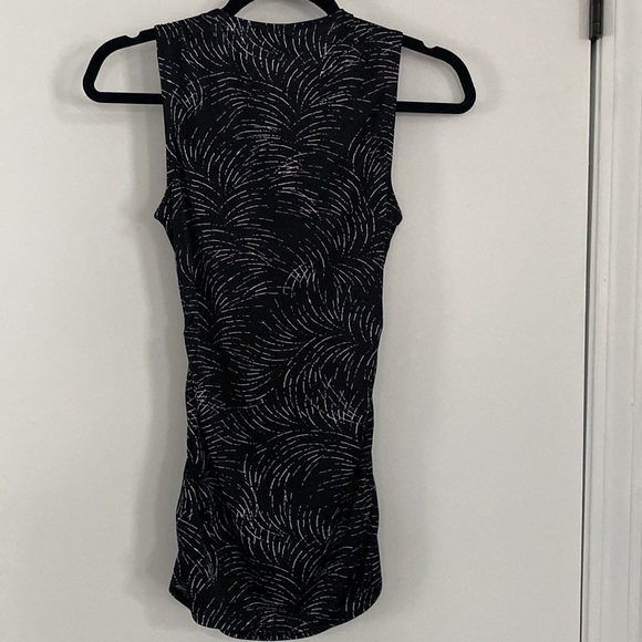 BANANA REPUBLIC | Black/White Sleeveless Drape Cowl Neck Blouse XS - Picture 2 of 8